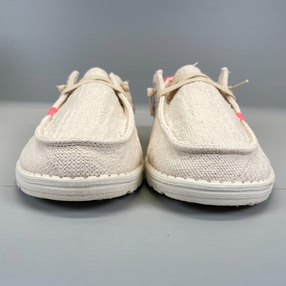 Hey Dude Wendy Funk Boho Pink Beige Casual Shoes Womens Size 10 Slip On Flats - Picture 3 of 10